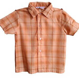 Vintage Boys 6 Shirt Sears 1960's Plaid Perma-Prest Polyester/Cotton Blend USA